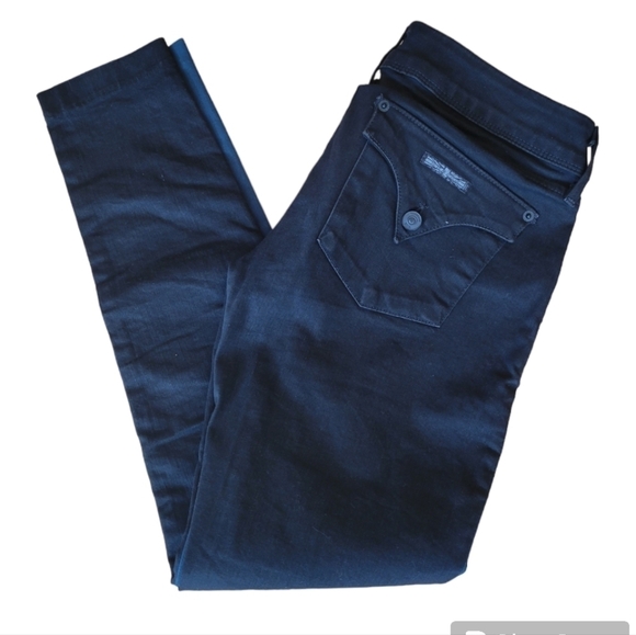 Hudson Black & Green Collin Vice Versa Skinny Denim Jeans Size 29 - Picture 5 of 6